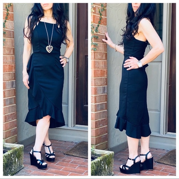 ✨LAST ONE✨STYLISH FABULOUS LITTLE BLACK MIDI DRESS - Picture 6 of 8